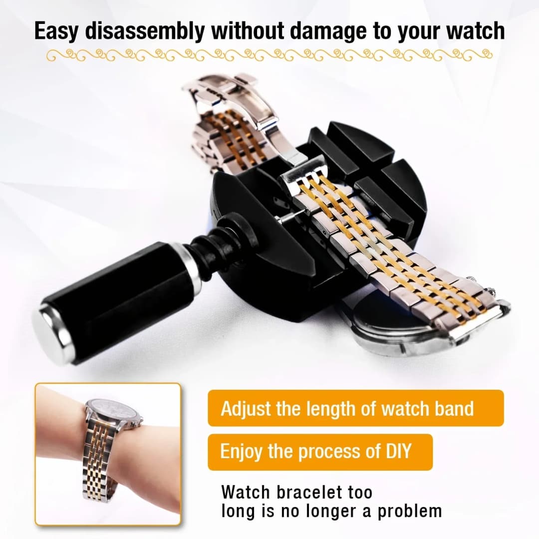 11pcs Watch Link Removal Tool Kit, Watch Band Tool Strap Chain Pin Remover Repair Tool Kit For Watch Band Strap Adjustment, Watc - 5