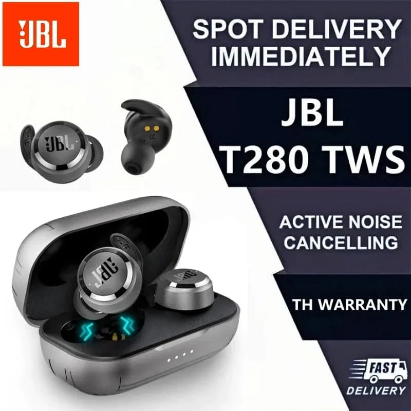 JBL T280 in-Ear Bluetooth Earbuds Wireless TWS Headphones Dual Mic Clear Call Headset for Gaming Running Workout - 2