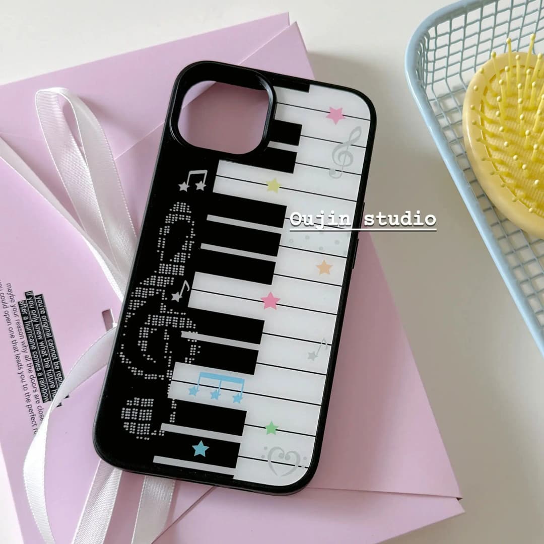 غطاء هاتف بتصميم بيانو فني، مناسب لـ iPhone 17-7، تصميم كوري - 6