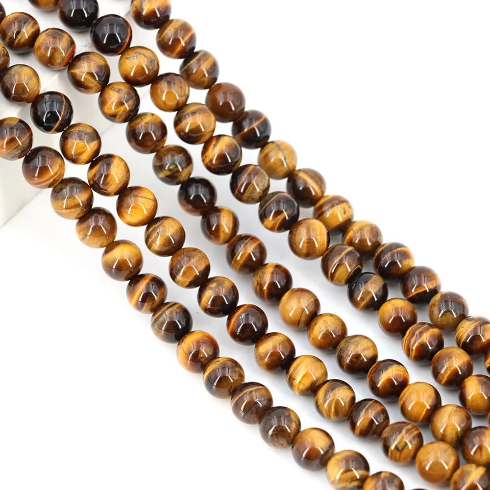 2mm/3mm/4mm/6mm/8mm/10/12mm Real Natural Tiger Eye Stone Beads for Jewelry Making Brown Smooth Beaded Armbandjes Gem Accessories - 2