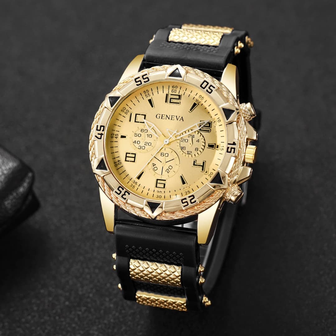Fashion Silicone Strap Men Sports Watch Luxury Arabic Dial Business Quartz Wristwatch Reloj Hombre (Without Box) - 5