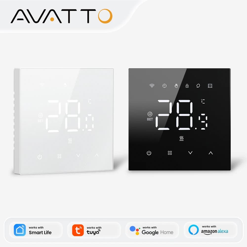 AVATTO WiFi Smart Thermostat，Electric Heating Water Gas Boiler Temperature Controller Works With Tuya Google Home Alexa Alice