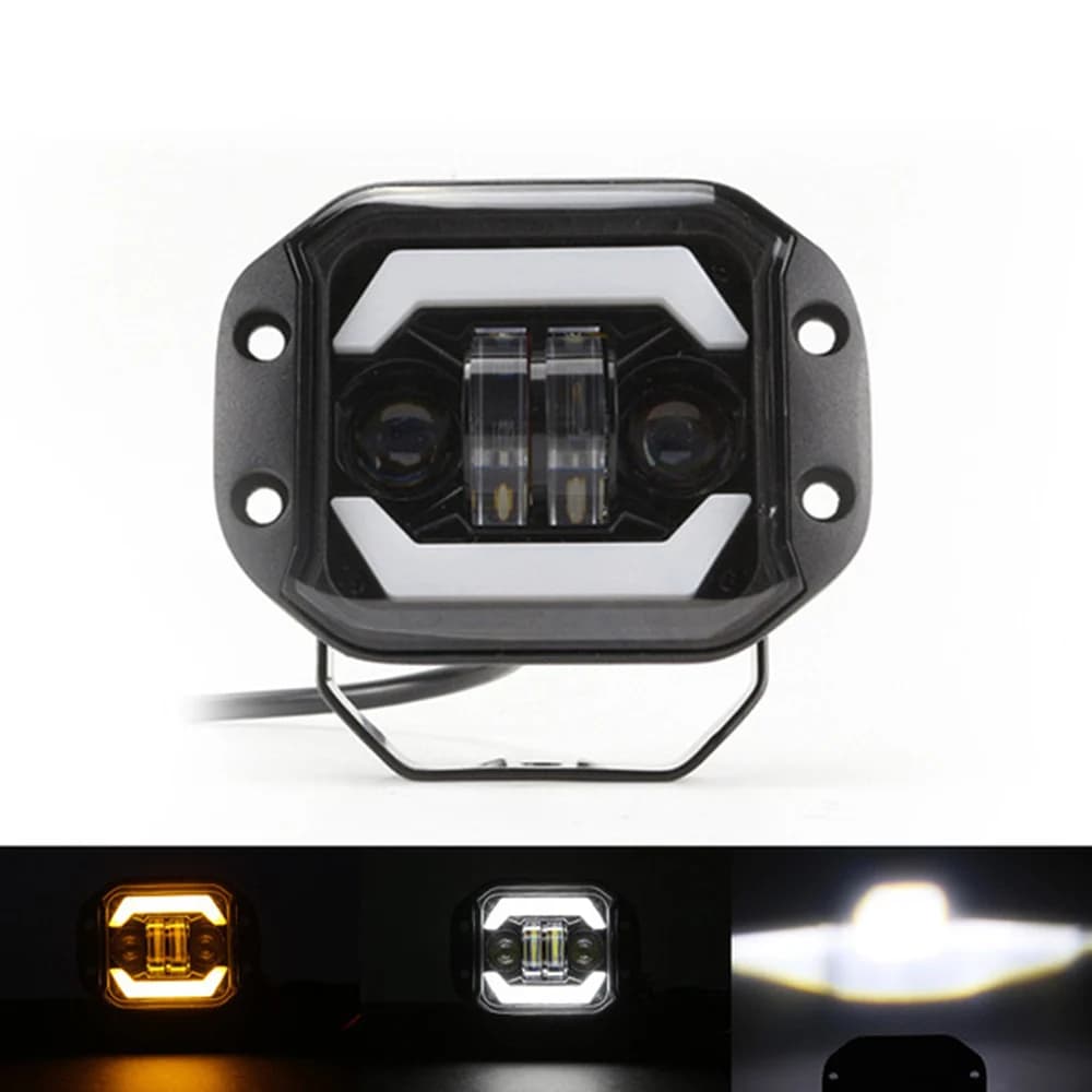 شريط إضاءة عمل LED مثبت بشكل مسطح 5 بوصات للطرق الوعرة 12V 24V 40W بقعة ضوء LED لشاحنات السيارات والدراجات النارية وسيارات الجيب - 2