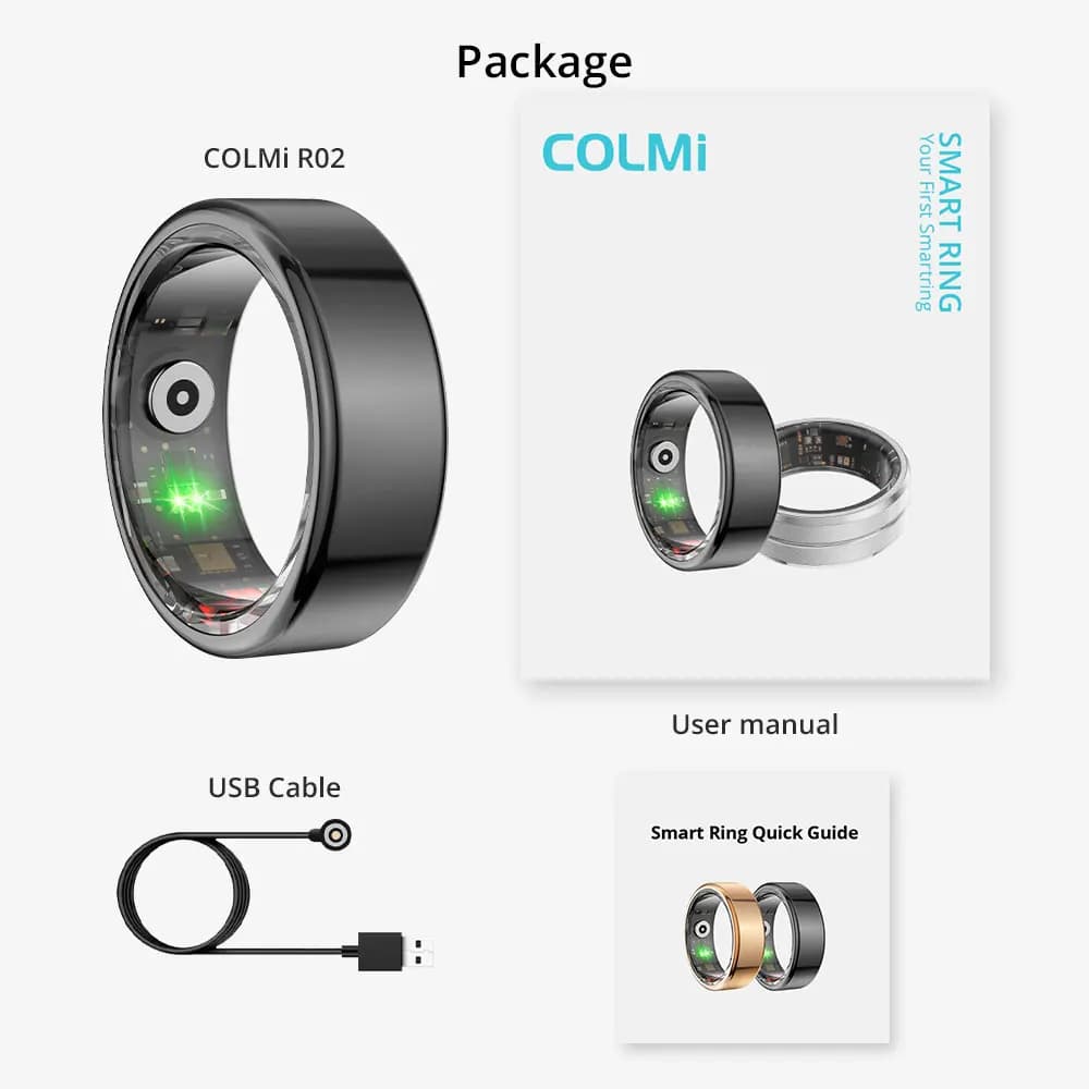 [2024 ] COLMI R02 Smart Ring Military Grade Titanium Steel Shell Health Monitoring IP68 & 5ATM Waterproof Multi-sport Modes - 6