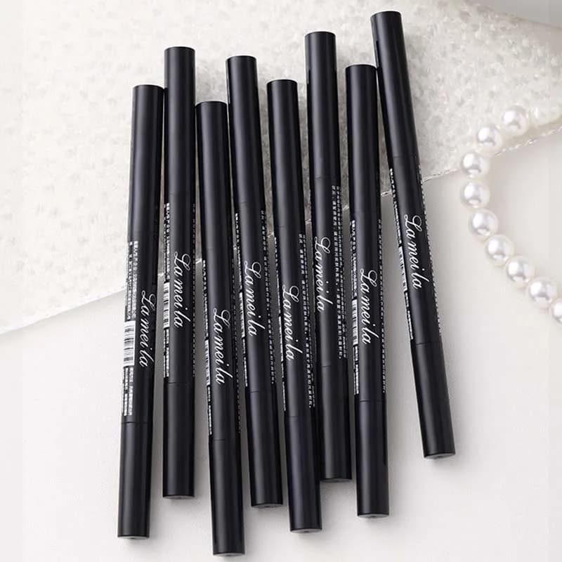 4 ألوان قلم حواجب مطفي مقاوم للماء مكياج برأسين بني طويل الأمد غير قابل للتلطخ قلم حواجب مع فرشاة مستحضرات تجميل - 6