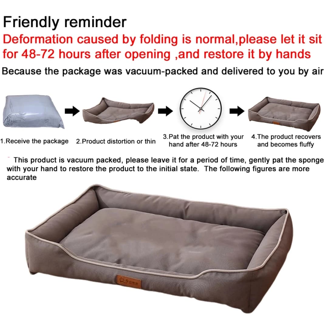 Four Season Square Dog Bed for Large Dog Mattress Bite-resistant Cat Bed Soft Thickened Dog Bed Waterproof Sofa Pet House - 5