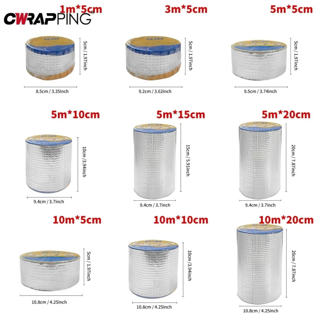 Super Sticky Aluminum Foil Butyl Rubber Tape High Temperature Resistance Waterproof Roof Pipe Crack Duct Repair Tape Stop Leak - 6