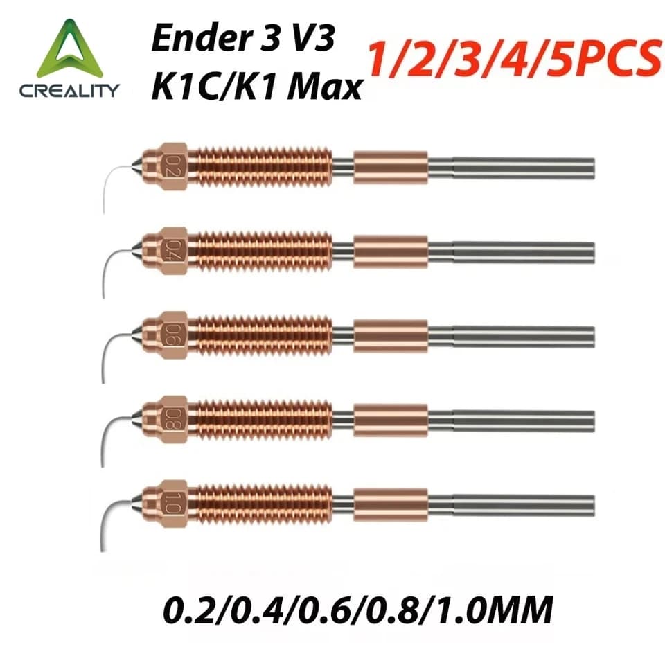  Creality Hardened Steel Nozzle Kit for K1C/SE/Max & Ender 3 V3/KE/Plus/K2 SE 3D Printers - Original Upgrade nozzles