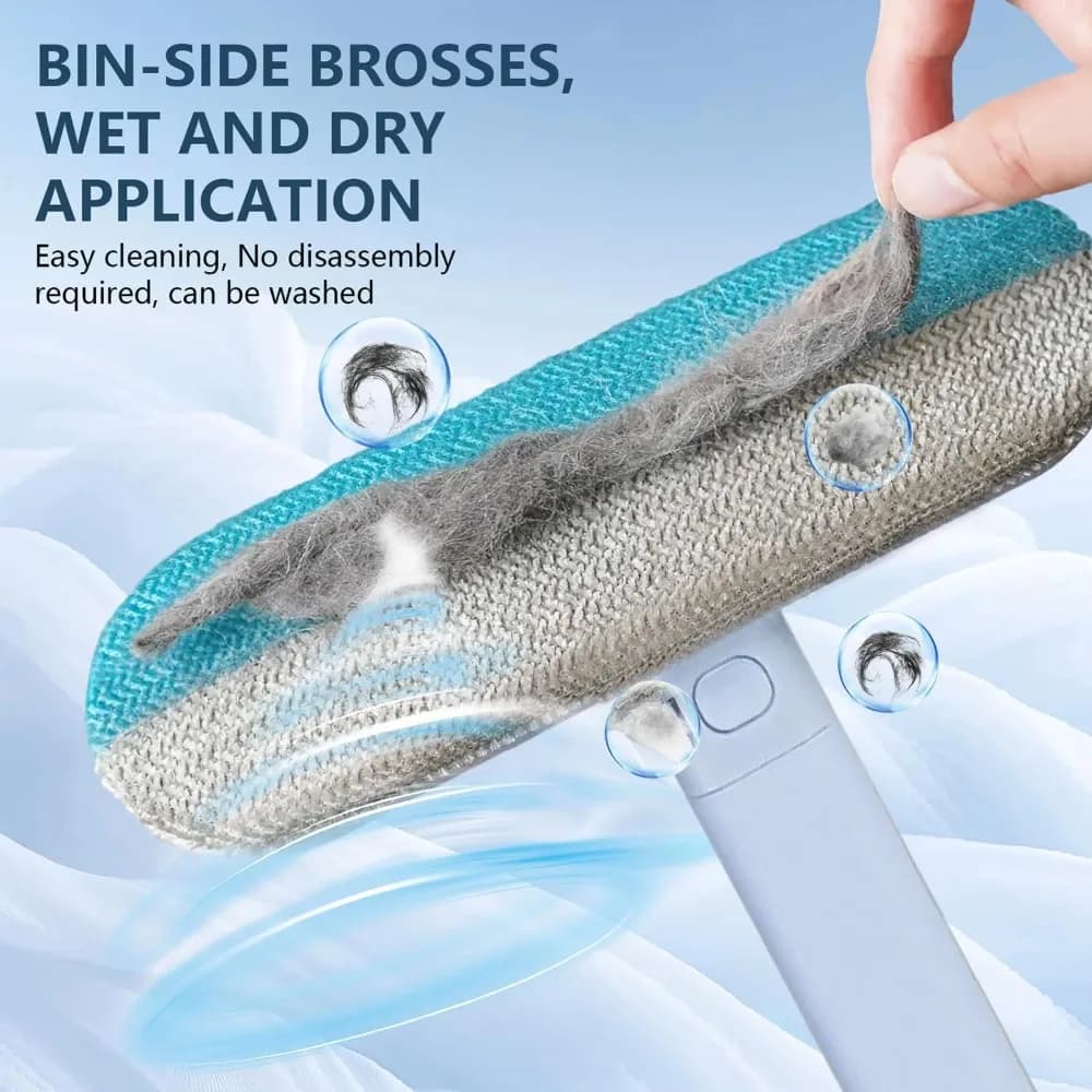 Pet Hair Removal Set Tool Reusable Static Removal Gloves Double-Sided Grooming Gloves Remove Dog Cat Hair Carpets Sofa Cleaner - 2