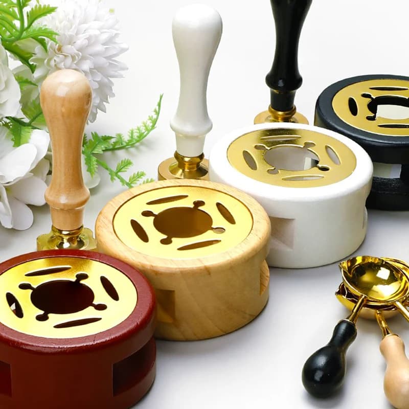 مجموعة ختم الشمع DIY، ملعقة ذوبان، سخان، فرن خشبي، لوازم ختم الشمع، هدايا زفاف حرفية - 3