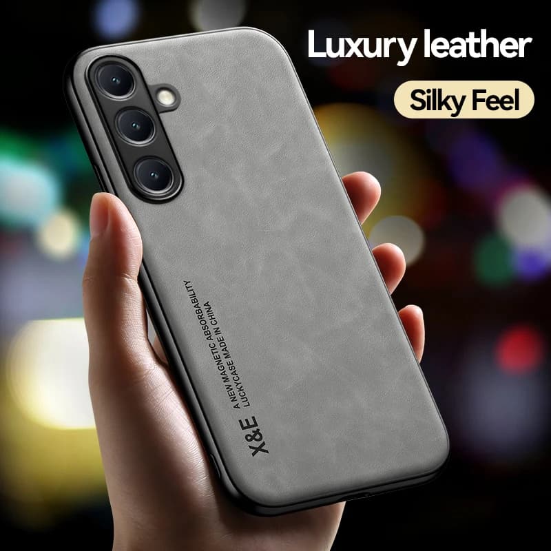Luxury Leather Ultra Thin Phone Case For Samsung Galaxy S26 S25 S24 S23 S22 S21 Ultra Plus Silky Feel Soft Cover For Car Holder - 3
