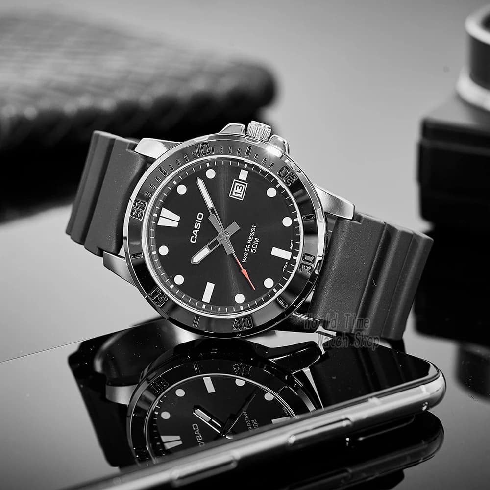 Casio watch for men business fashion resin strap atmospheric waterproof  MTP-VD01-1E - 3