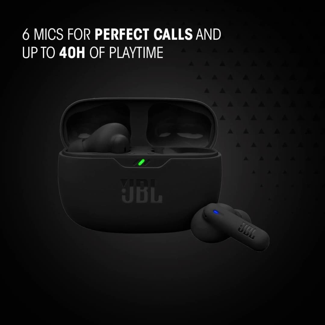 سماعات أذن لاسلكية حقيقية JBL Wave Beam 2، عزل ضوضاء نشط، بلوتوث 5.3، IP54، 40 ساعة تشغيل، 4 ميكروفونات، صوت باس نقي - 3