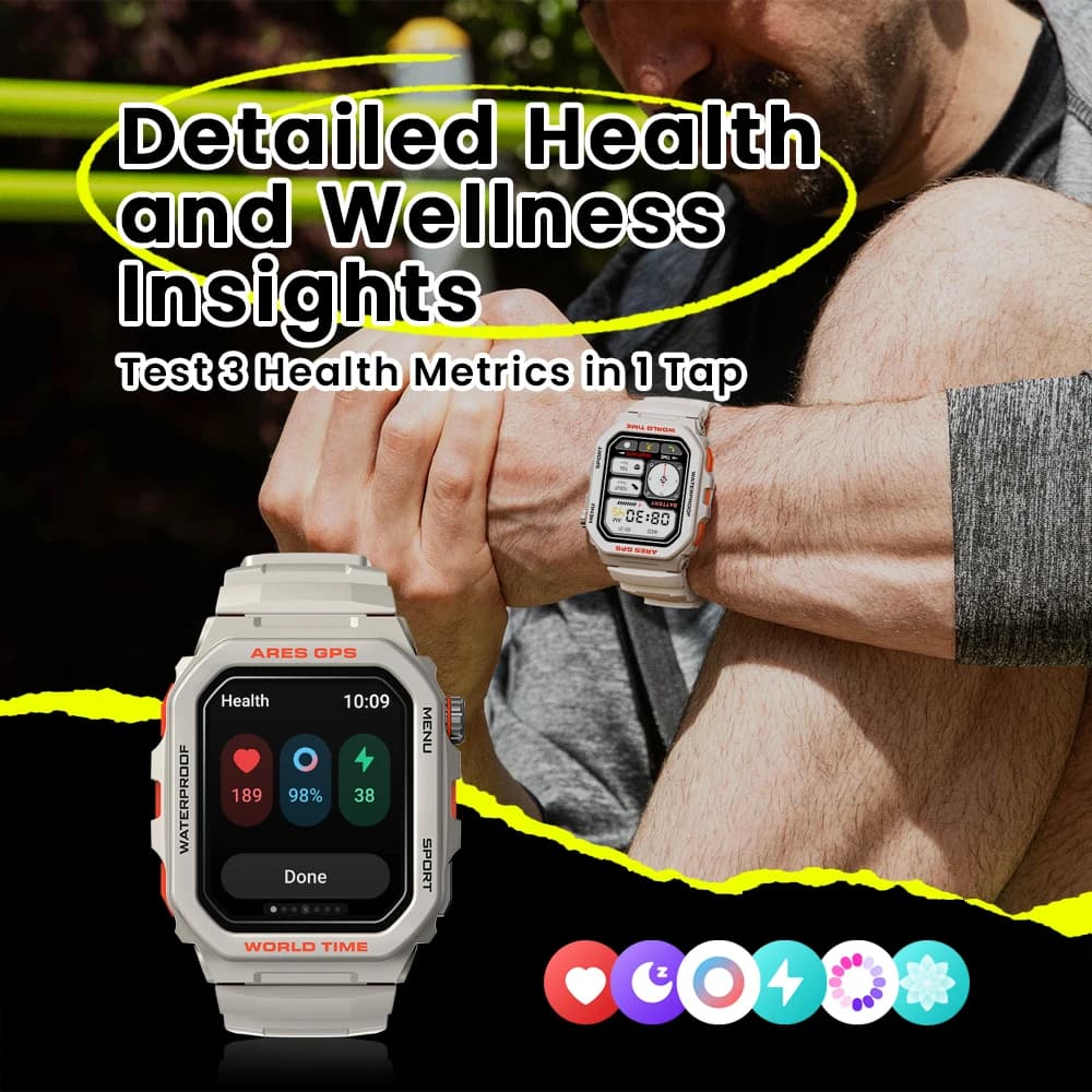 New Zeblaze Ares GPS Smart Watch Built-in Alexa & GPS Make/Answer Phone Calls Smartwatch Heart Rate Spo2 Fitness Tracking Watch - 5