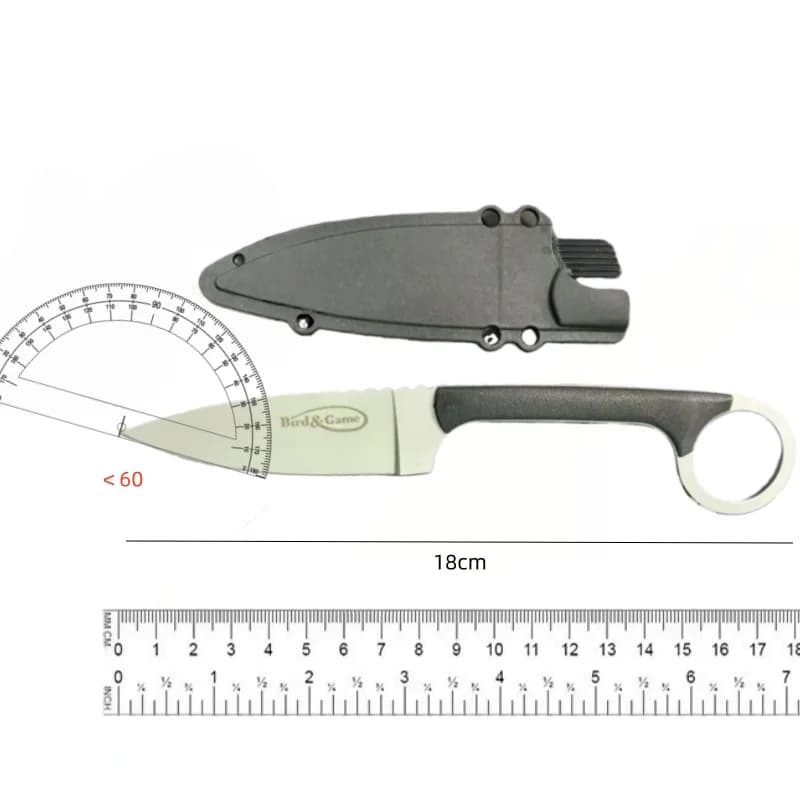 سكين مستقيم من الفولاذ البارد للخارج سكين مجال البقاء على قيد الحياة قطعة واحدة مع غمد K سكين صغير محمول سكين فاكهة حاد - 6