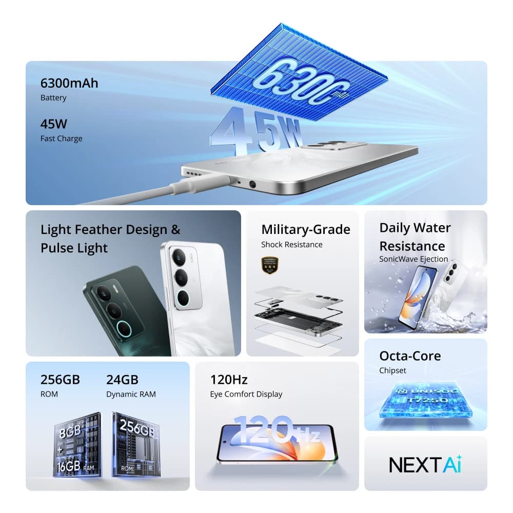 هاتف ريلمي C71 الذكي، NFC، بطارية 6300 مللي أمبير، شحن 45 واط، شاشة 6.67 بوصة بمعدل تحديث 120 هرتز، كاميرا AI 50 ميجابكسل، معالج UNISOC T7250، مقاوم للماء والغبار IP64 - 2