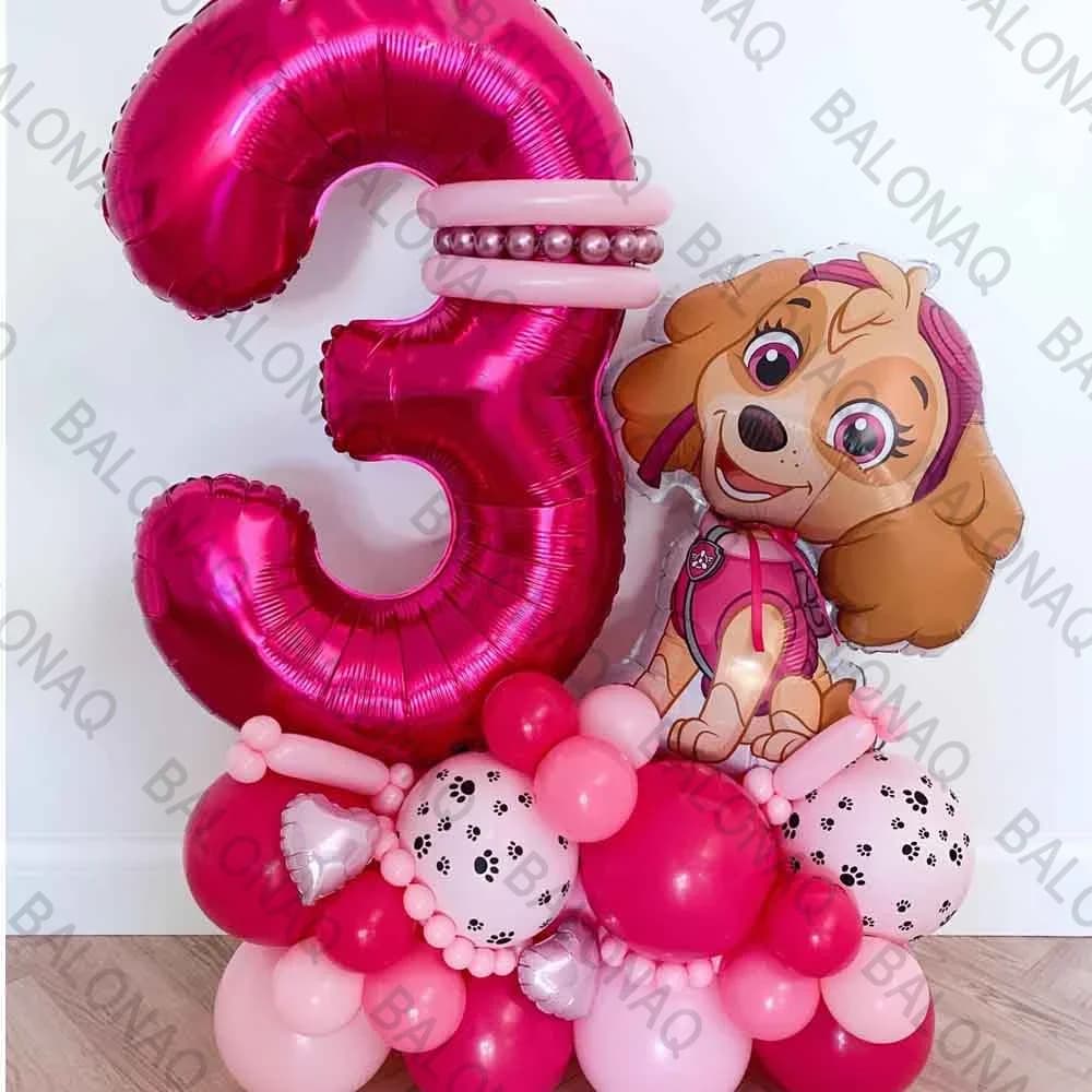 24pcs Cartoon Paw Patrol Ryder Chase Marshall Skye Aluminum Foil Balloon Children's Birthday Decoration Party Supplies Toy Gift