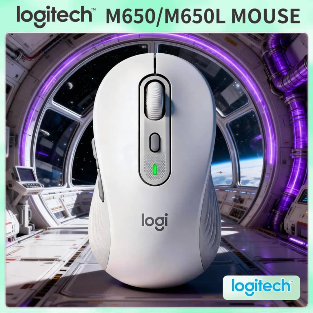 ماوس لوجيتك M650/M650L المريح بتقنية البلوتوث - تشغيل صامت، دعم أجهزة متعددة، متوافق مع ويندوز وماك والكمبيوتر المحمول، مناسب للاستخدام المكتبي
