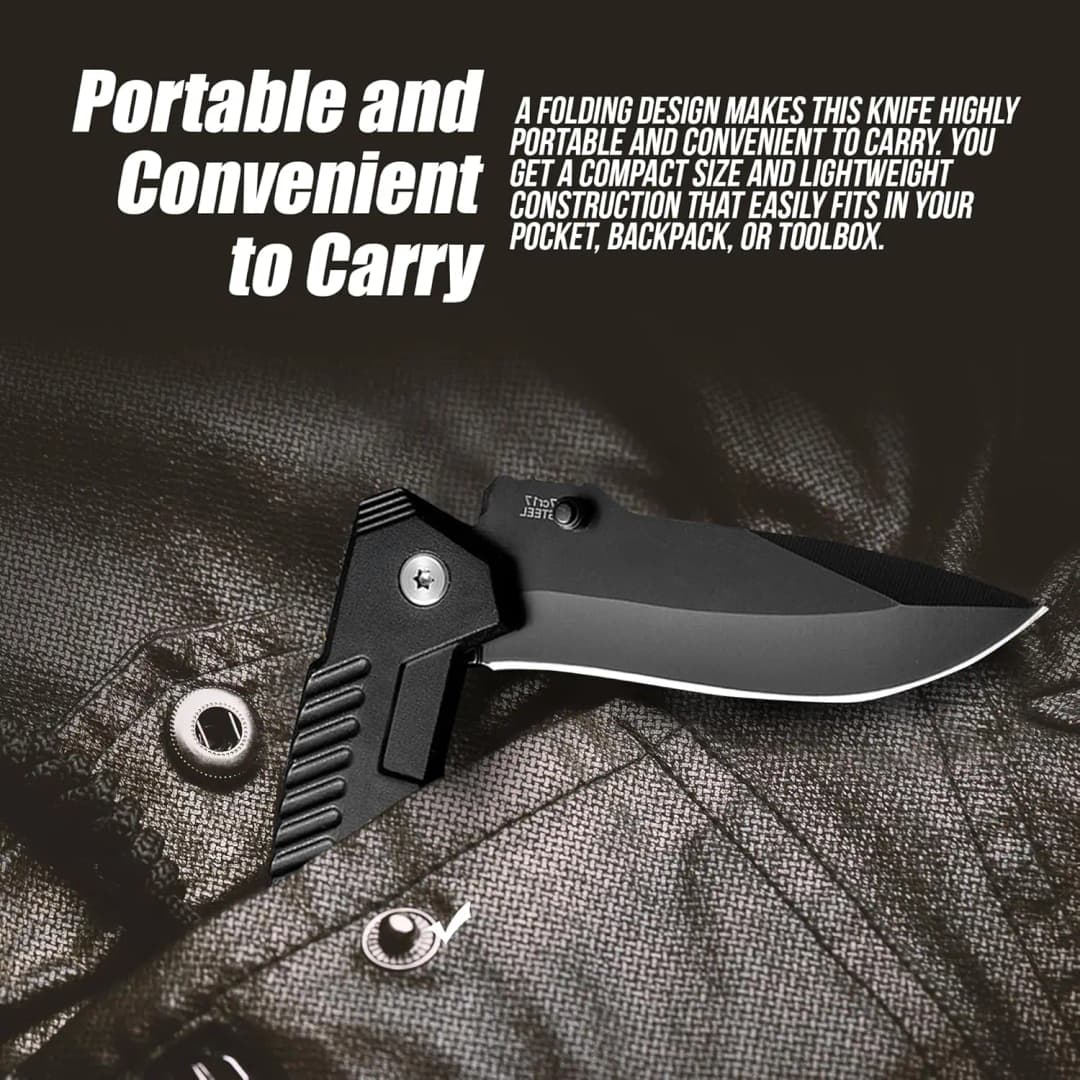 Stainless steel convenient folding knife EDC pocket folding knife is suitable for outdoor camping, fishing, survival and hunting - 2