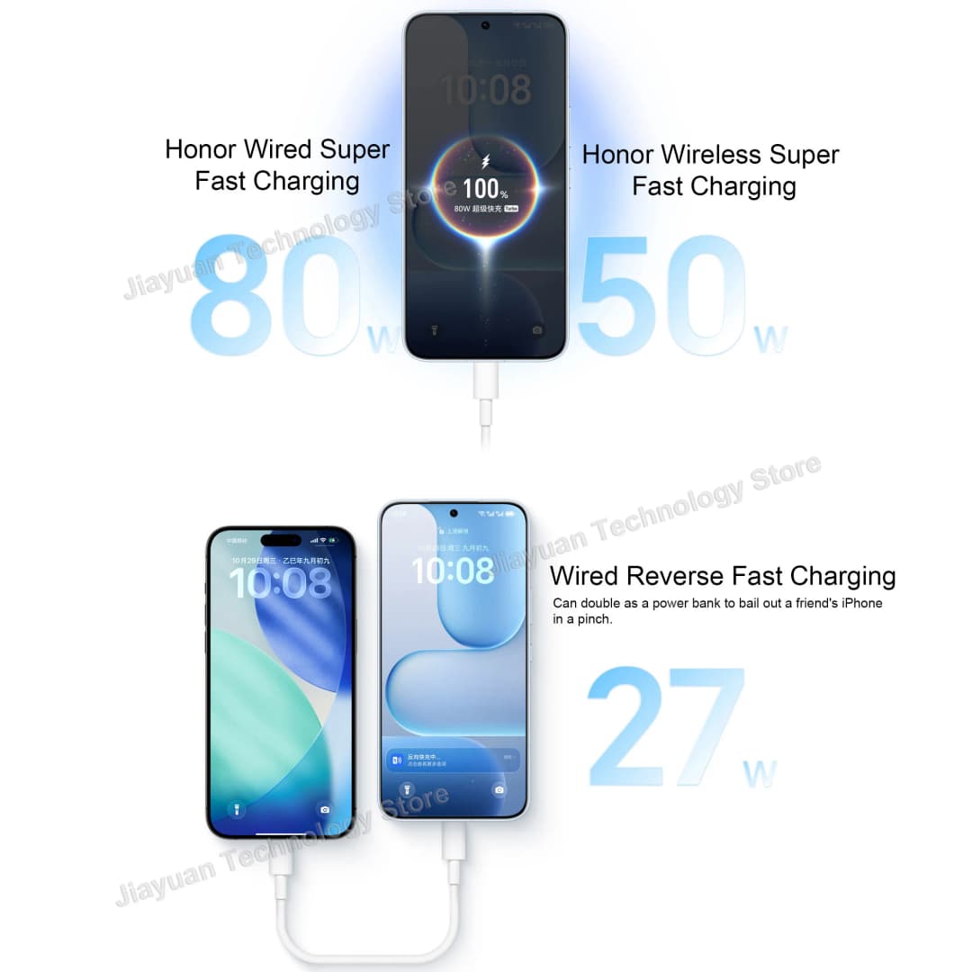 هونر 500 برو 5G هاتف محمول جديد أصلي شاشة أموليد 6.55 بوصة معالج سناب دراجون 8 إيليت كاميرا 200 ميجابكسل بطارية 8000 مللي أمبير - 5