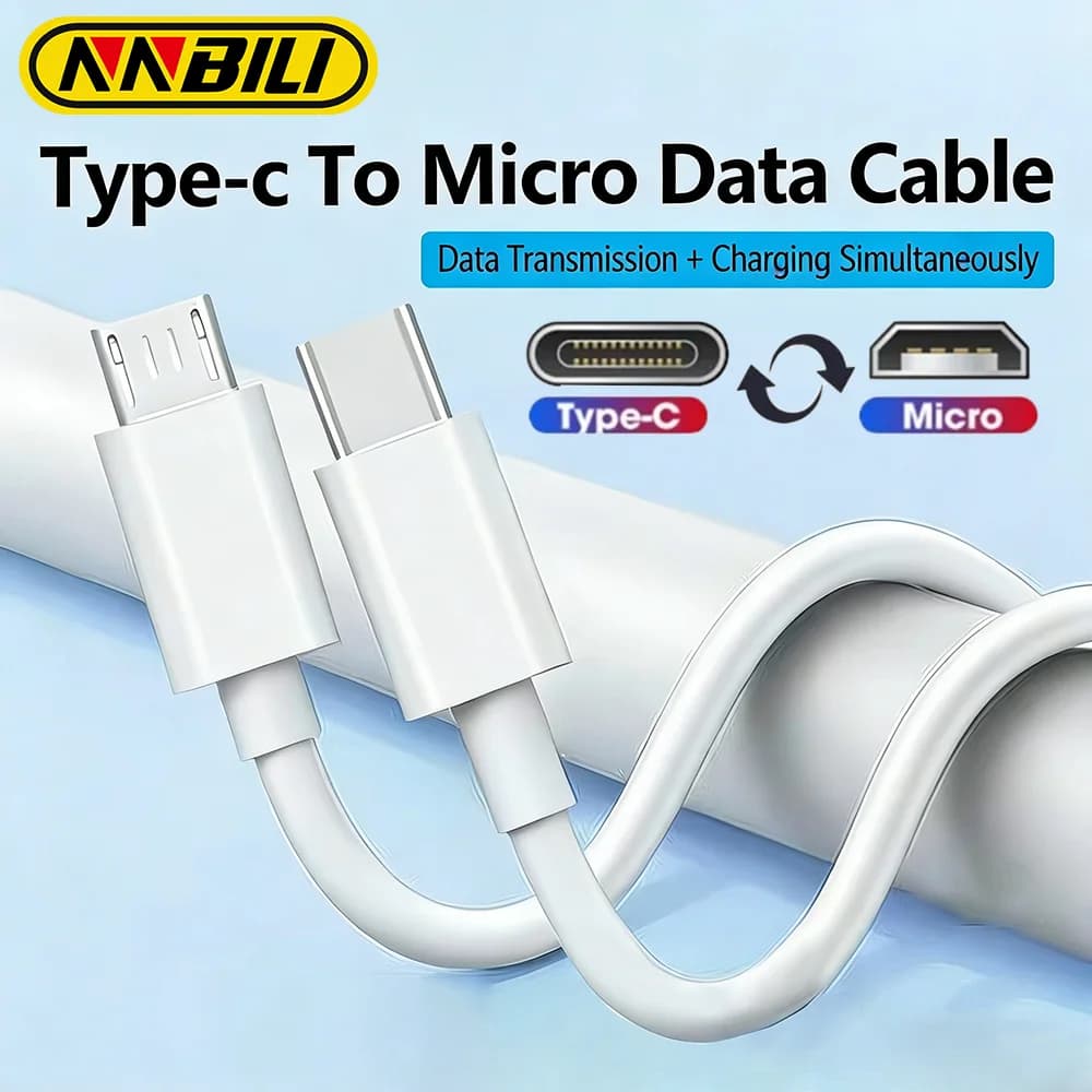 NNBILI 5A USB C إلى مايكرو شحن سريع كابل بيانات نوع C ذكر إلى مايكرو USB ذكر محول شاحن سريع لهواوي سامسونج Xiaomi