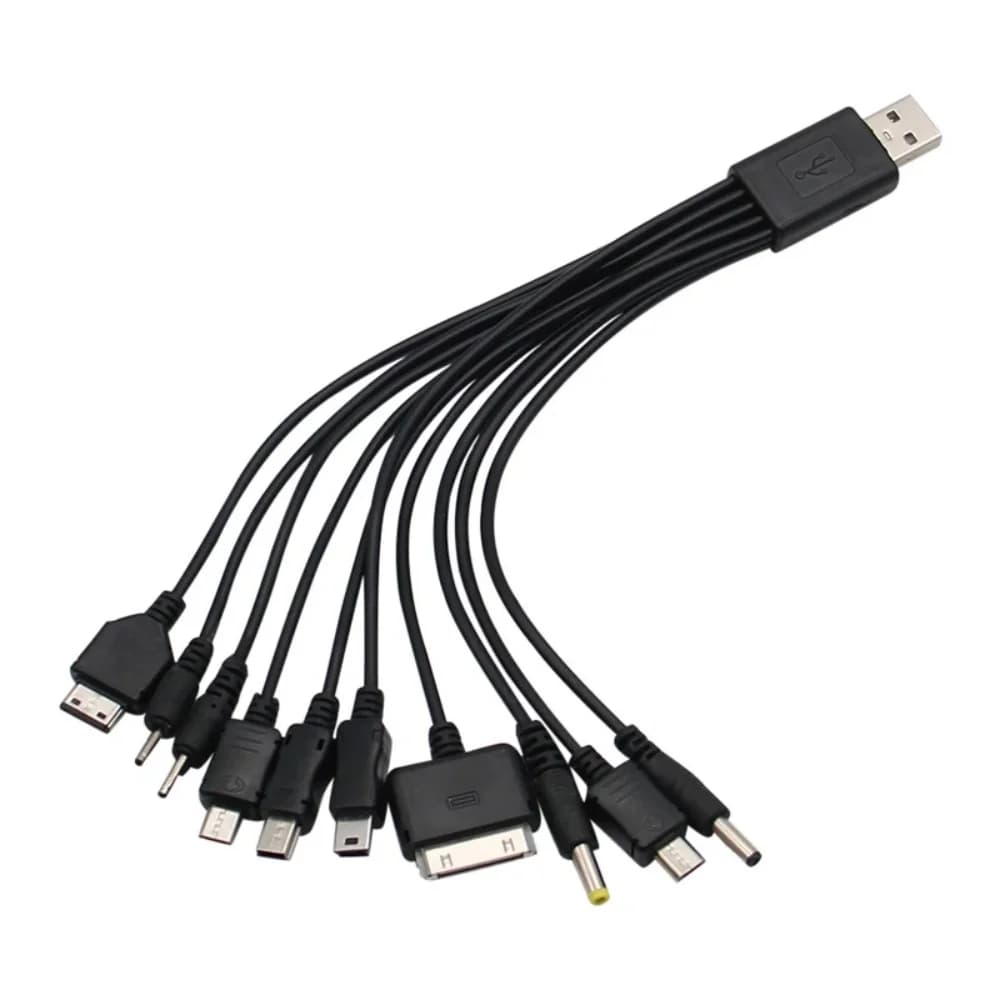 10 في 1 كابل USB متعدد الوظائف كابل شحن الهاتف العالمي متعدد الرؤوس كابل شحن الحبل لشاحن الهاتف سامسونج نوكيا