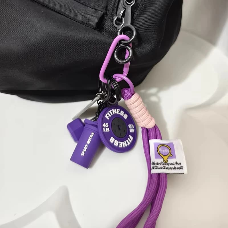 سلسلة مفاتيح اللياقة البدنية لمحبي صالة الألعاب الرياضية هدية فاخرة إكسسوارات لعشاق الرياضة لحقائب التمرين زجاجات المياه إبزيم على شكل D - 5