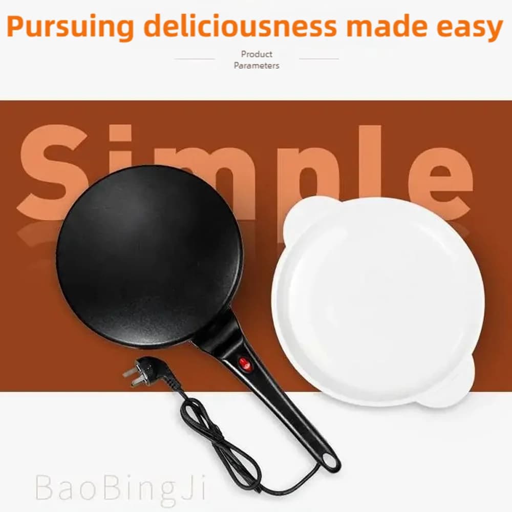 صانع الكريب الكهربائي آلة صنع الكعك الإفطار البيتزا بيكر فطيرة مقلاة خبز غير عصا عموم الصينية السبرينغ رول مقلاة الطبخ - 6