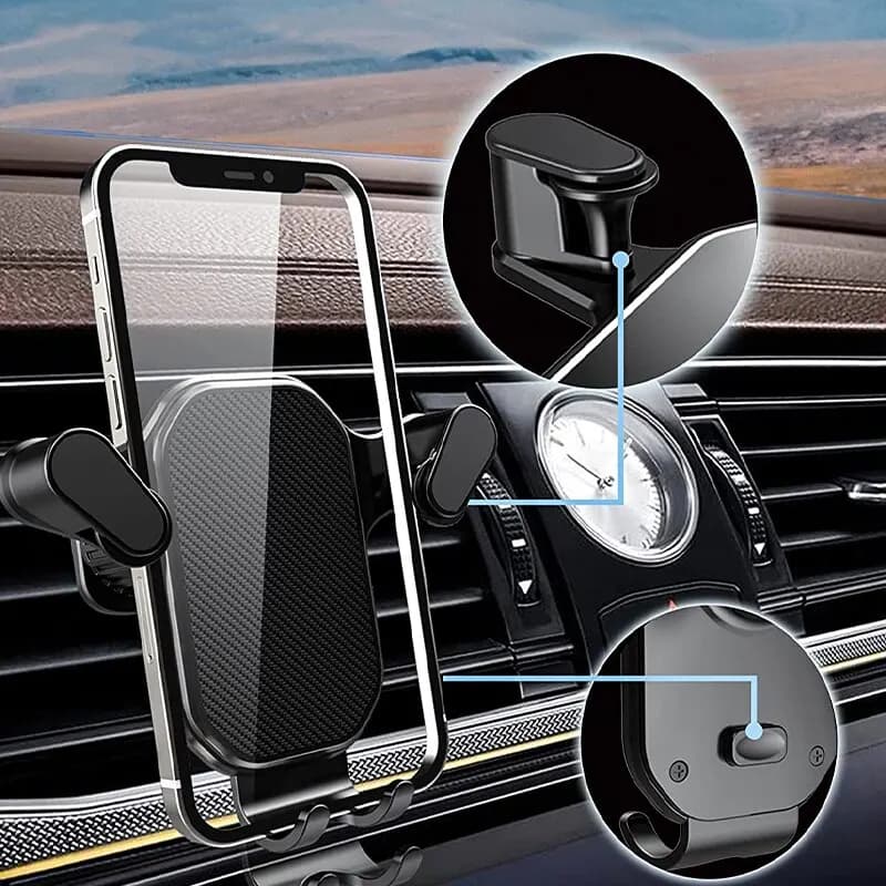 Air Vent Car Phone Holder Gravity Lock Phone Mount 360-Degree Flexible Adjustment Universal Auto Phone Stand for 4-7 Inches - 5