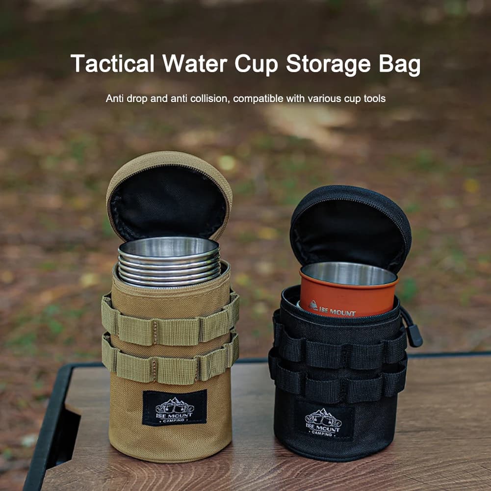حقيبة تخزين أكواب ماء التخييم، حقيبة تخزين الأضواء المحمولة، منظم أدوات خارجية متعدد الوظائف من قماش أكسفورد 600D - 2