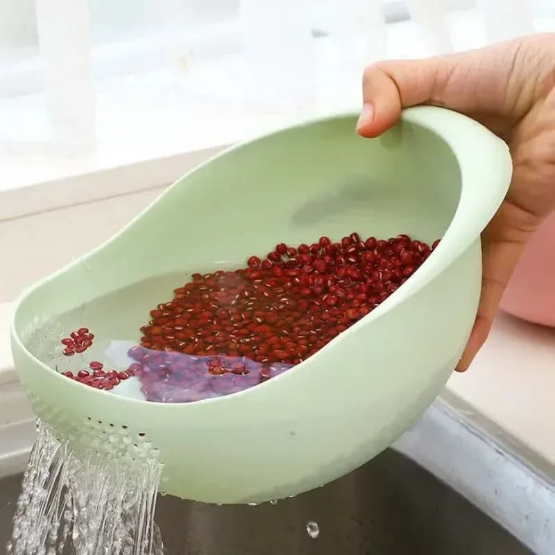 New Food Grade Plastic Rice Strainer Vegetable Washing Basket Fruit Vegetable Washing Drain Basket Kitchen Multi-purpose Storage - 4