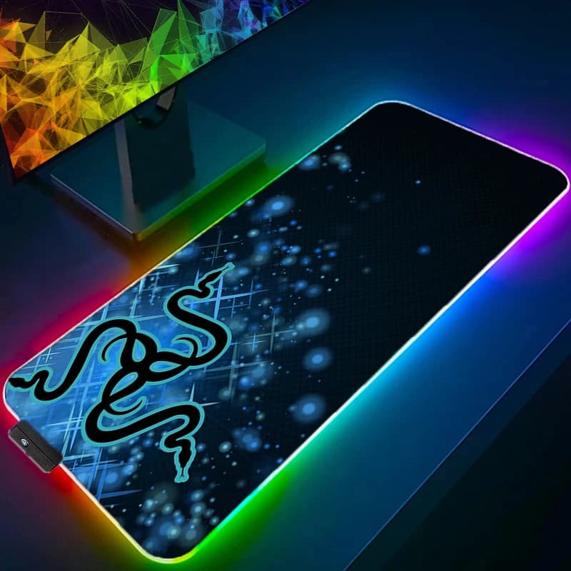 لوحة ماوس Razer RGB LED مع إكسسوارات كمبيوتر شخصي ولوحة ألعاب مطاطية غير قابلة للانزلاق ولوحة مفاتيح فاخرة - 3