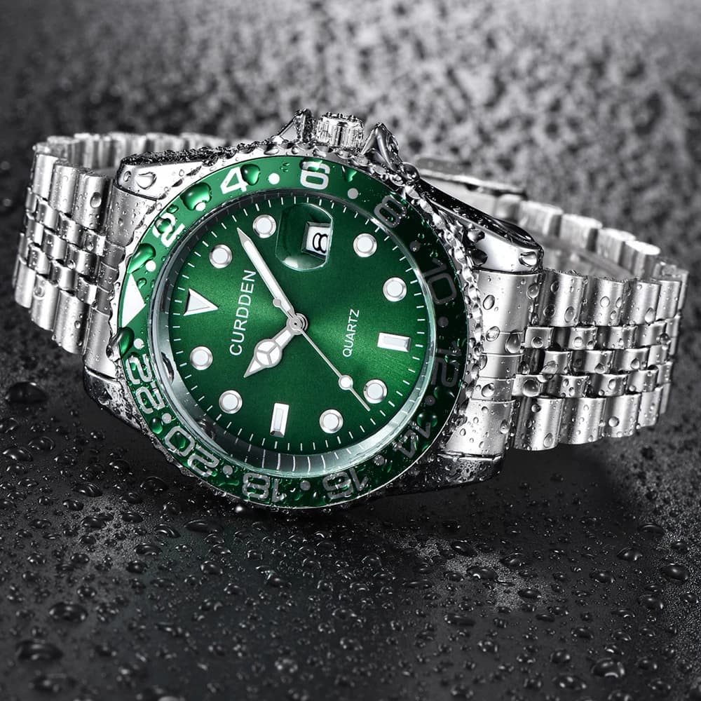 ساعة يد رجالية من علامة تجارية شهيرة، حزام ستانلس ستيل، كوارتز، تقويم، تصميم عصري، مناسبة للطلاب والشباب - 5