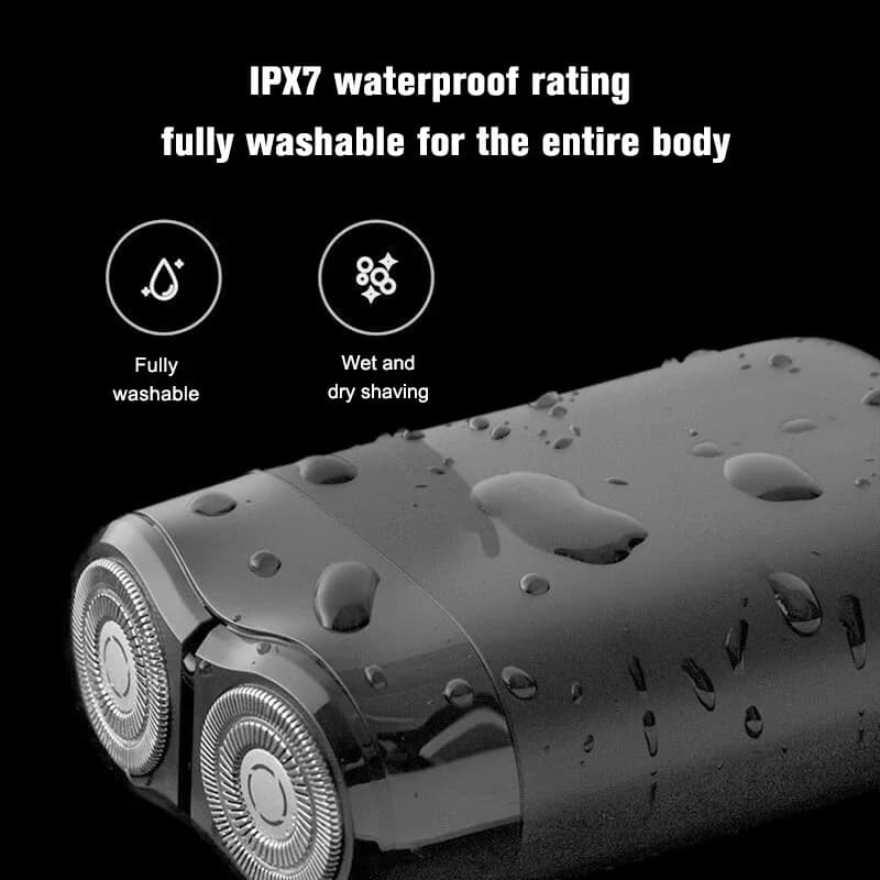 ماكينة حلاقة كهربائية من شاومي ميجيا S100، مقاومة للماء IPX7، 7200 لفة في الدقيقة، رأس حلاقة مزدوجة عائمة، حلاقة جافة/مبللة، شحن سريع Type-C، 90 دقيقة، ماكينة حلاقة USB - 2