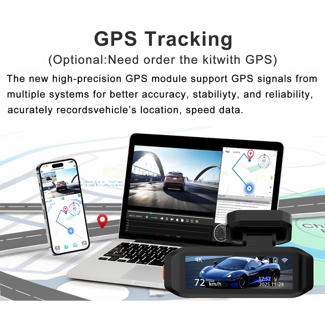 4K 3840*2160P Dash Cam WiFi GPS ADAS Front 4K Rear 2.5K DVR Video Recorder 24H Night Vision Dashcam Car Camera For Car Black Box - 6