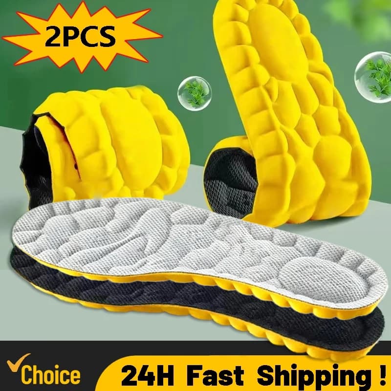 4D Cloud Technology Sports Insoles for Shoes PU Sole Soft Breathable Shock Absorption Cushion Running Orthopedic Care Insoles - 2