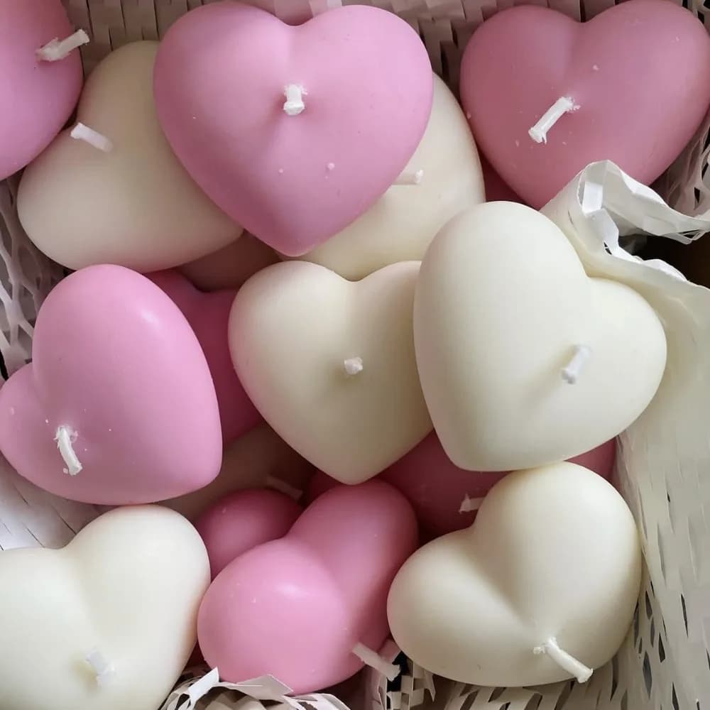 1-2 قطعة قالب شمع رائحة الحب لصنع الشموع عدة القلب سيليكون السيراميك الراتنج قوالب DIY بها بنفسك حقيبة قلادة هدايا حفل زفاف ديكور - 2