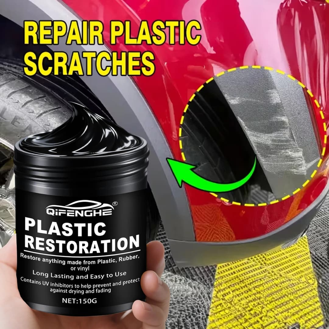 Car Plastic Restorer Polish Paste 150g - Tire, Interior & Bumper Shine & Protection, Long-Lasting Gloss, Automotive Plastic Care - 3