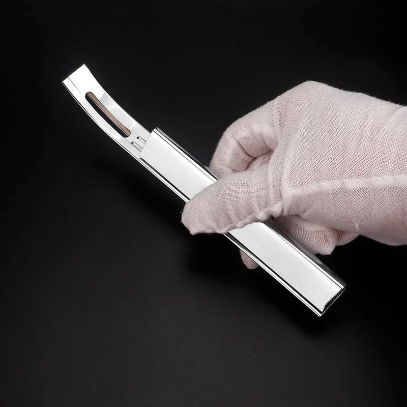 1Set Metal Leather Safety Beveler DIY Cutting Tool Kits with 3Pcs Replacement Skiver Blade,  Thinning Leather Craft-Black/Silver - 2