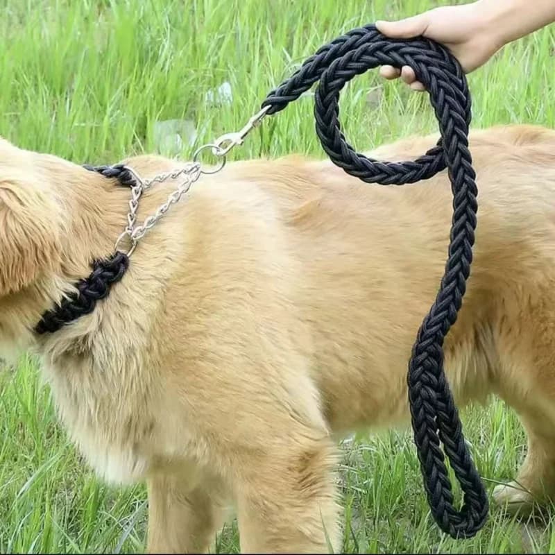 Large Dog Leash Nylon Braided Traction Rope Pet Walking Thick Hand Rope For Bulldog Rottweiler Hound Dogs Accessories - 3