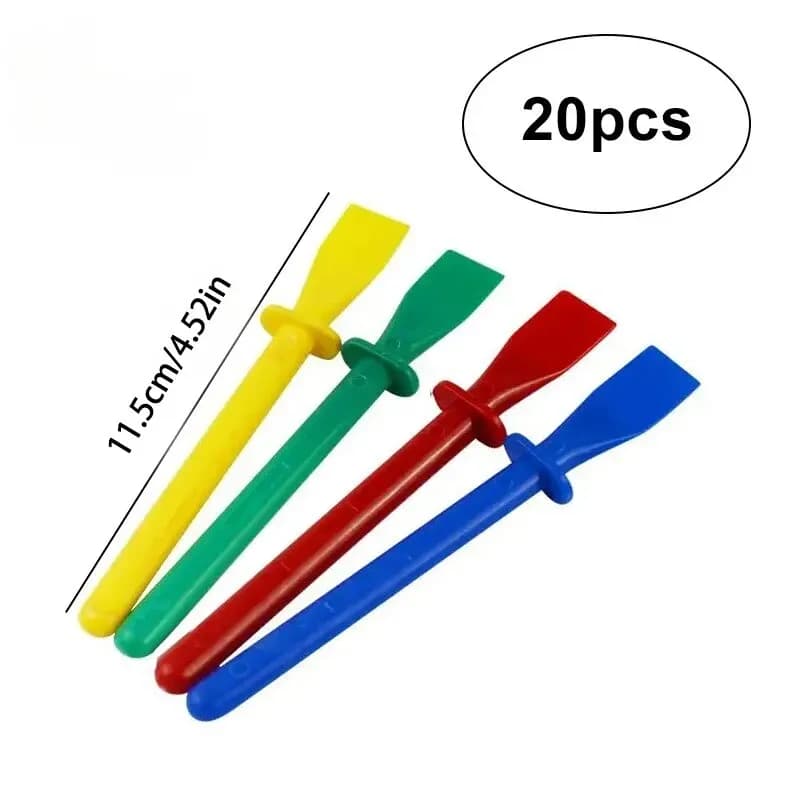 20pcs Glue Spreaders,Polypropylene Glue Smear Sticks Applicator, Painting Scrapers For Handmade DIY Art Leather Craft Tool - 6