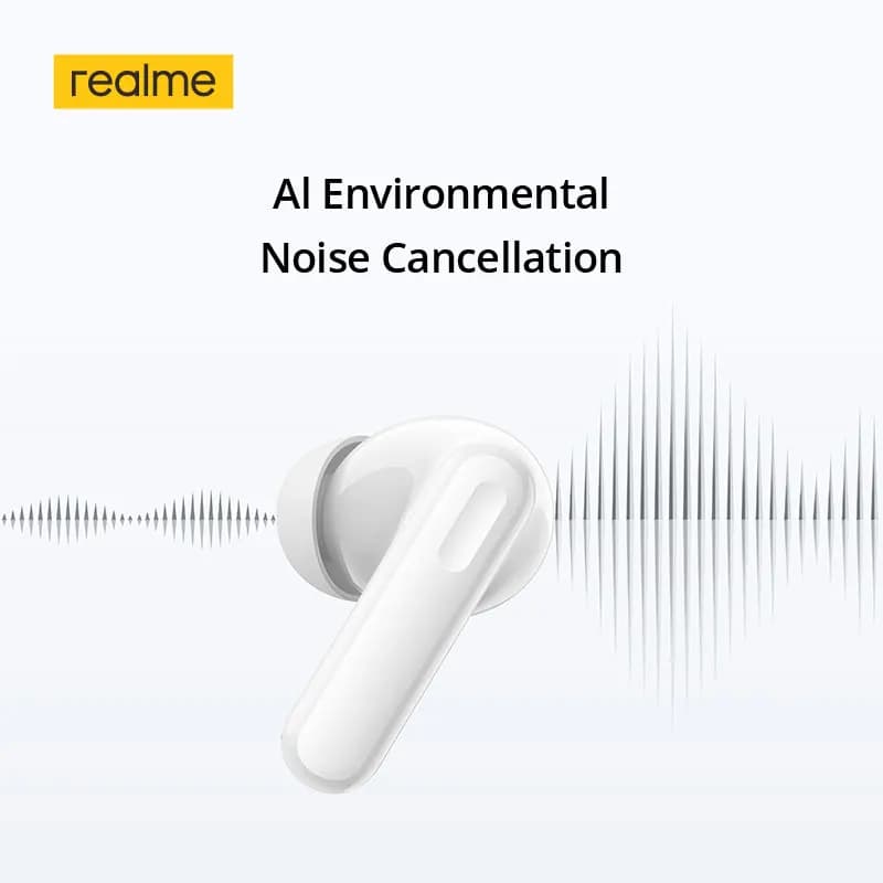 realme TechLife Buds TWS Earphone 12.4mm Dynamic Bass Driver Up to 36h Long Battery Life Dual-Device Connection Bluetooth 5.4 - 6