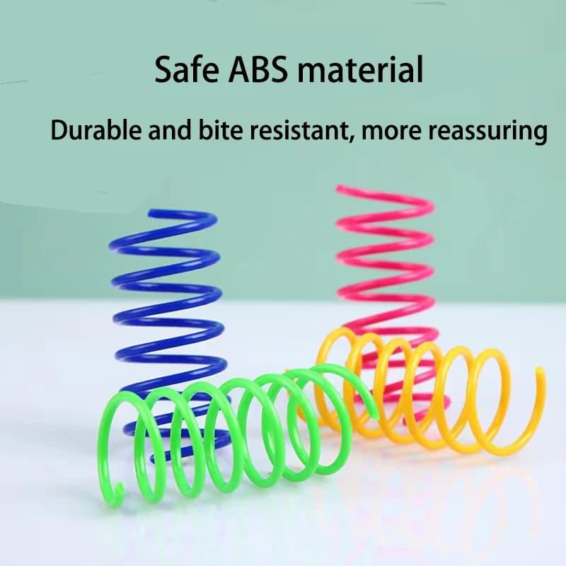 4 قطع ألعاب قطط صغيرة، نوابض ملونة متينة وقوية، ألعاب تفاعلية للحيوانات الأليفة - 3