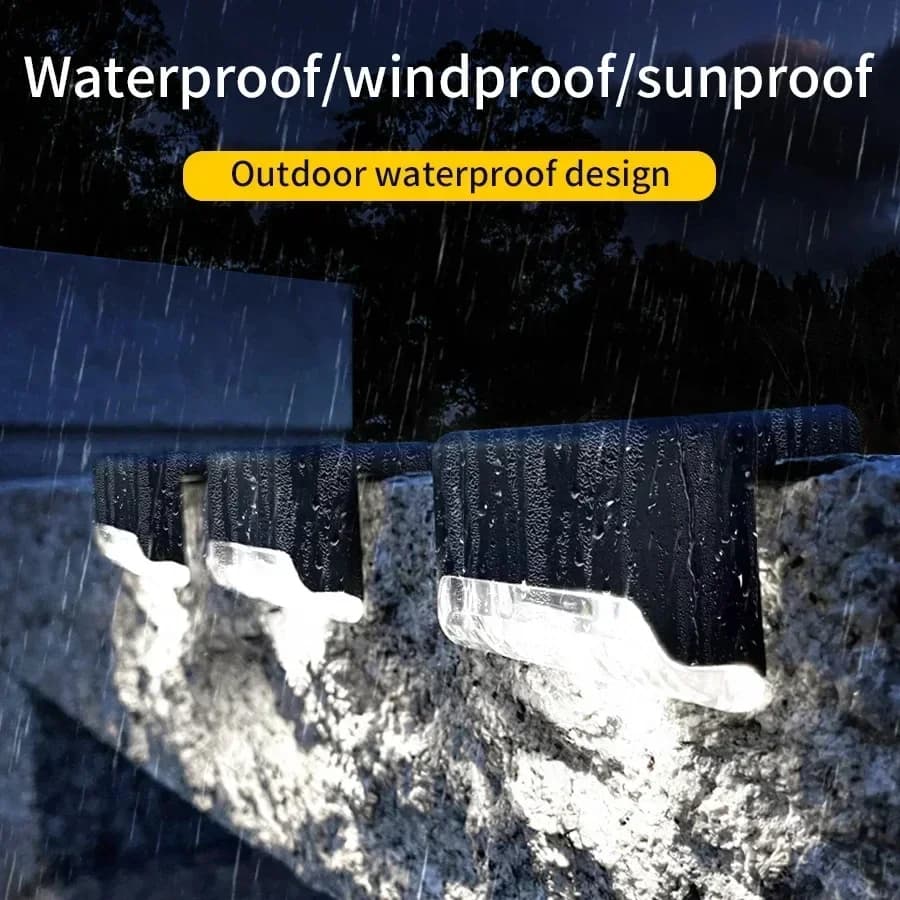 1-8 حزمة أضواء للأرضيات الشمسية في الهواء الطلق مقاوم للماء أضواء LED الشمسية حديقة ديكور ضوء الشمس ل درابزين الدرج ساحة مسار الإضاءة - 4