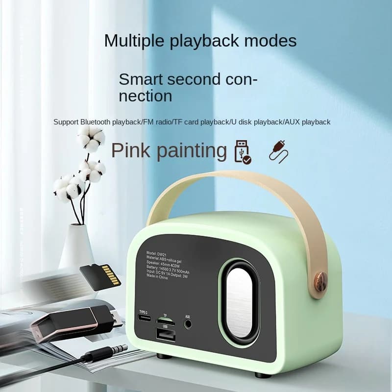 Retro Mini Bluetooth Speaker DW21 Classical Music Player Sound Stereo Subwoofer Portable Decoration Speakers Home Music Player - 6