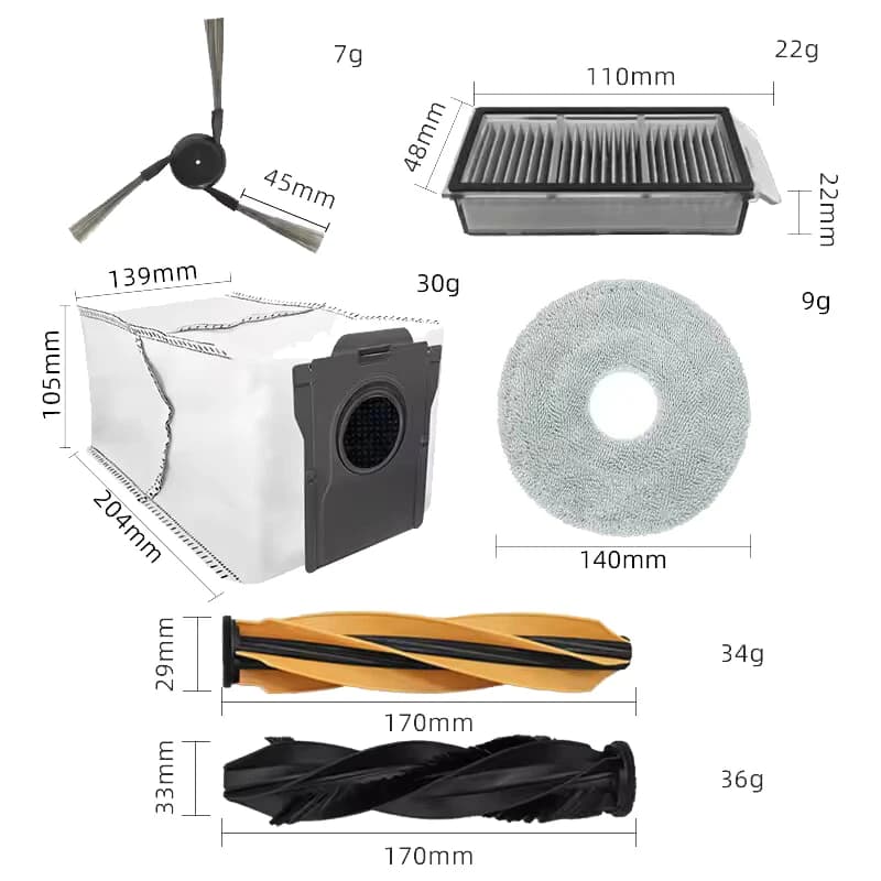 Dreame x50 ultra Robot Vacuum Cleaner Accessories Main Brush Side Brush HEPA Filter Mop Cloths Dust Bag Spare Parts - 6