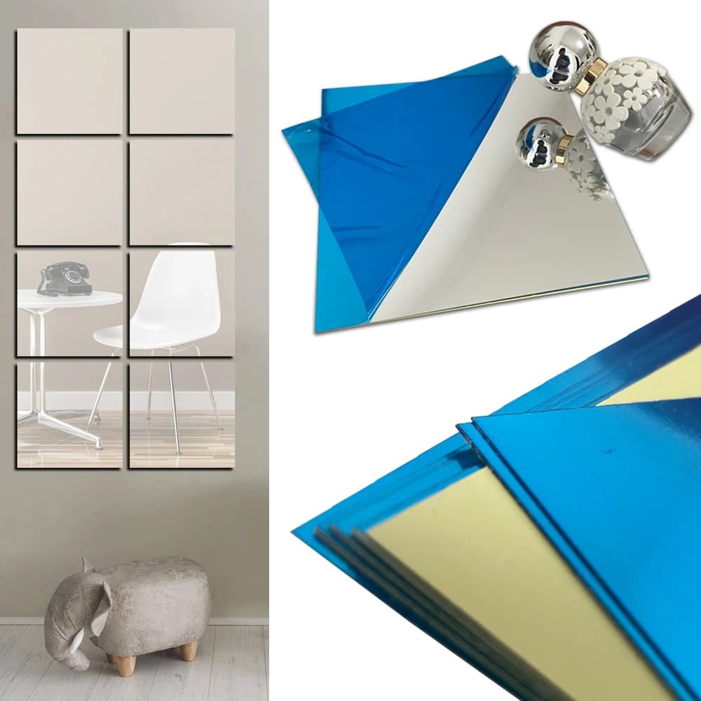 ترقية: 0.2 مللي متر thickness-15x15cm كما مرآة داخل 50 سنتيمتر بلاط الجدار ملصق مربع قلم اللصق الذاتي على ديكور للمنزل سهل التركيب بالجملة