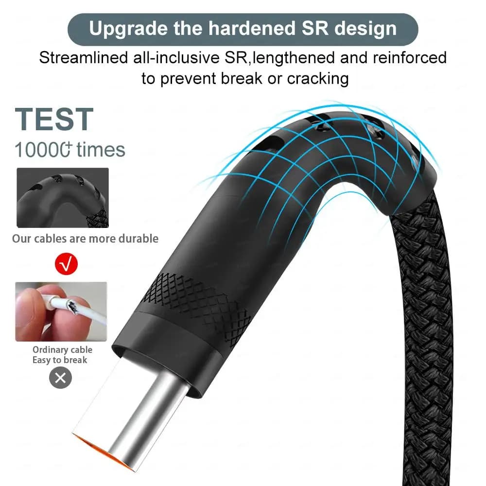 كابل شحن سريع USB TYPE C Android Micro USB Line USB إلى LIGHTNING كابل شحن ممتد لهاتف iPhone 14 Xiaomi OnePlus Samsung - 3