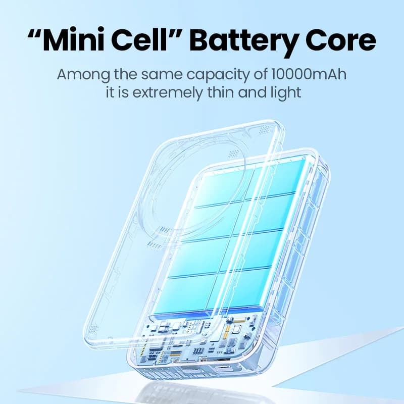 يوجرين باور بانك مغناطيسي 10000 مللي أمبير شحن لاسلكي سريع محمول متوافق مع ماجسيف لهواتف آيفون 17 و15 برو ماكس و16 برو - 3