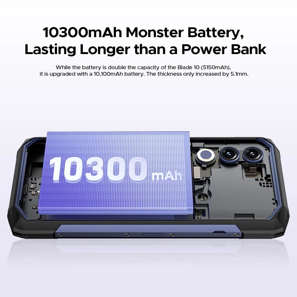 الإصدار العالمي DOOGEE Blade20 هاتف متين Gemini AI بطارية 10300mAh شاشة 6.6'' HD+ ذاكرة 4GB 128GB نظام أندرويد 15 هاتف ذكي NFC - 3